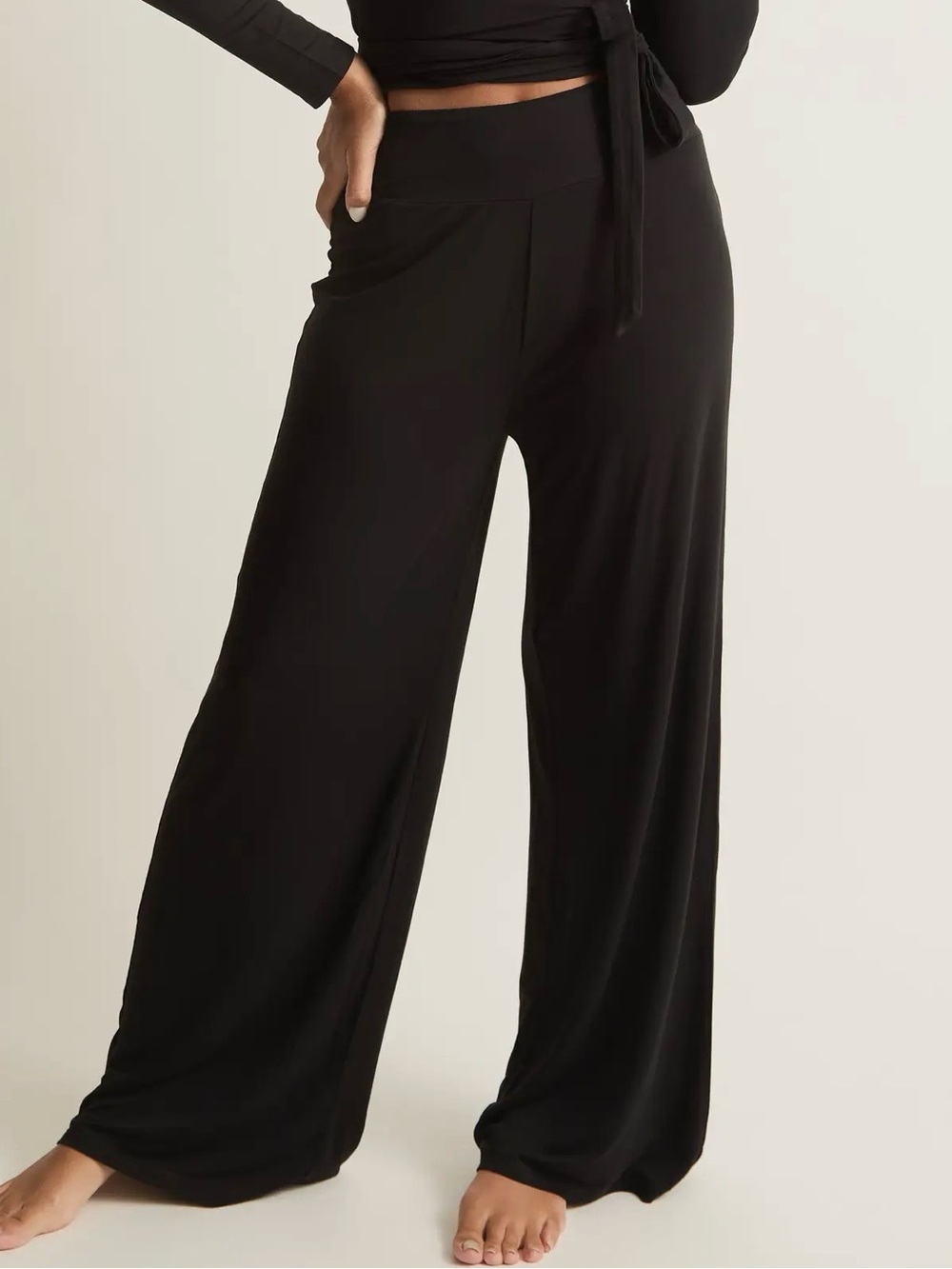 Faceplant Dreams Wide Leg Black studio Lounge Pants NWT $75